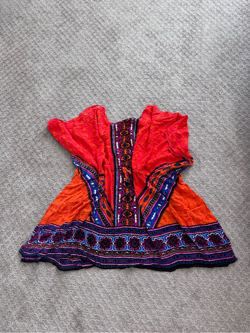 Bright Orange & Red Swimsuit Cover Up